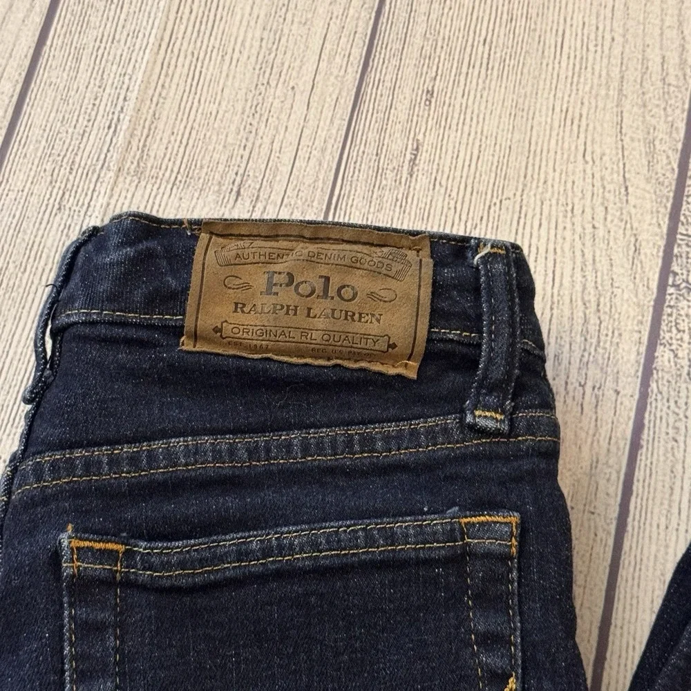 Polo Ralph Lauren Boys Hampton Straight Jeans Size 10 Dark Wash Denim 23